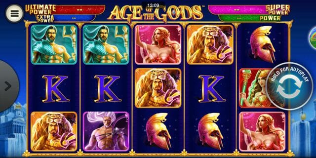 Age Of The Gods Mobile Slots Screen