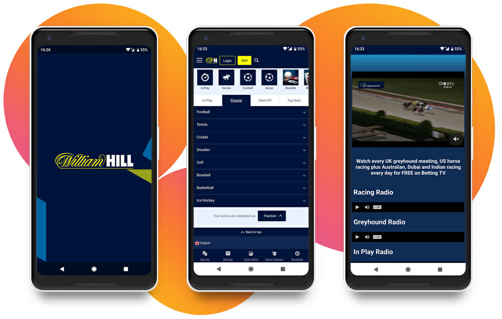 In Play William Hill Mobile Screens