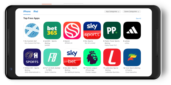 iPhone Betting Apps Screen