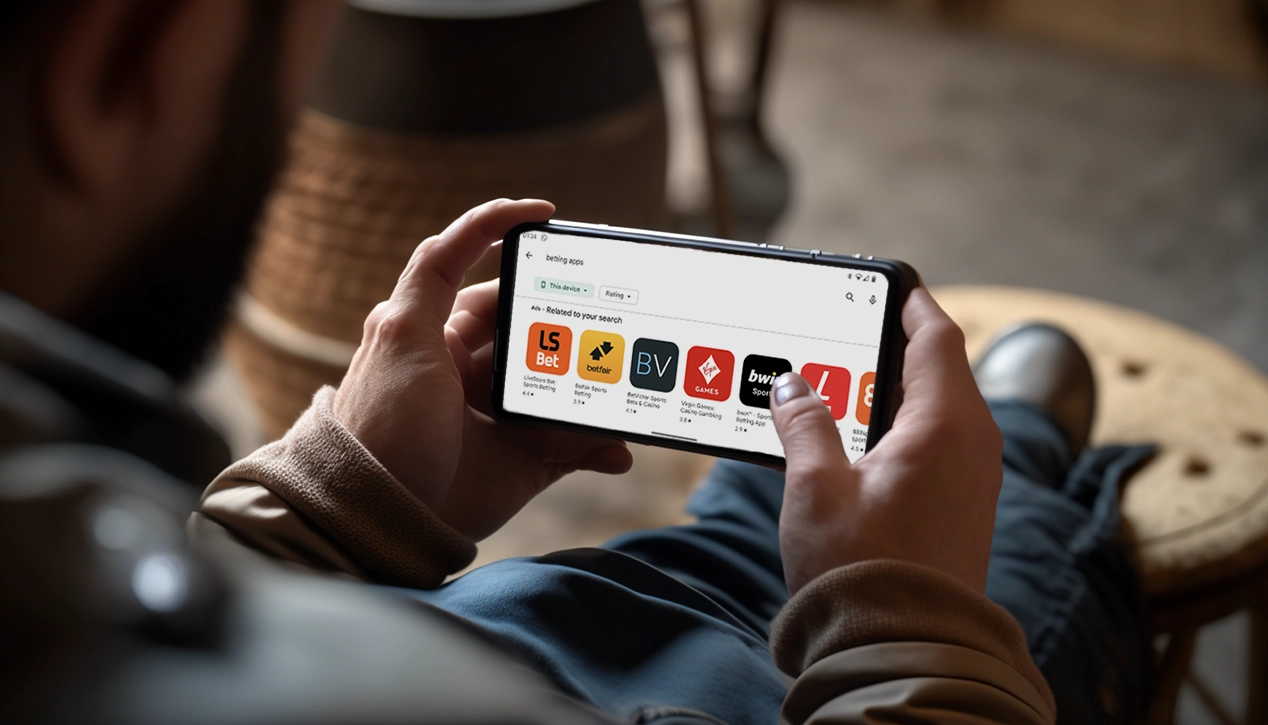 Searching for betting apps on a mobile device