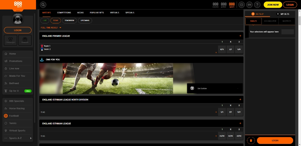 888 Sport Football Betting Site