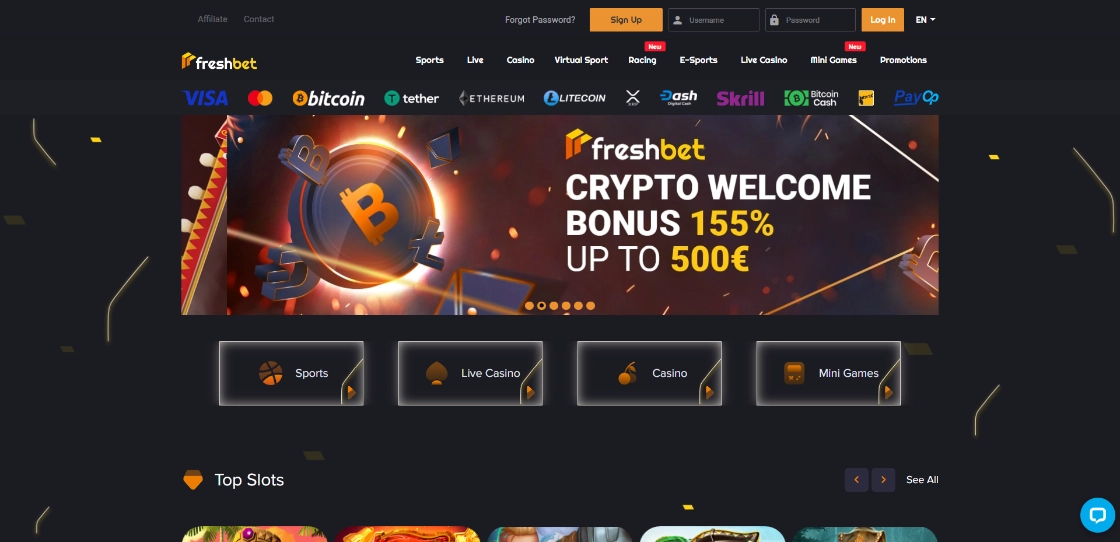 Crypto Casino Homepage