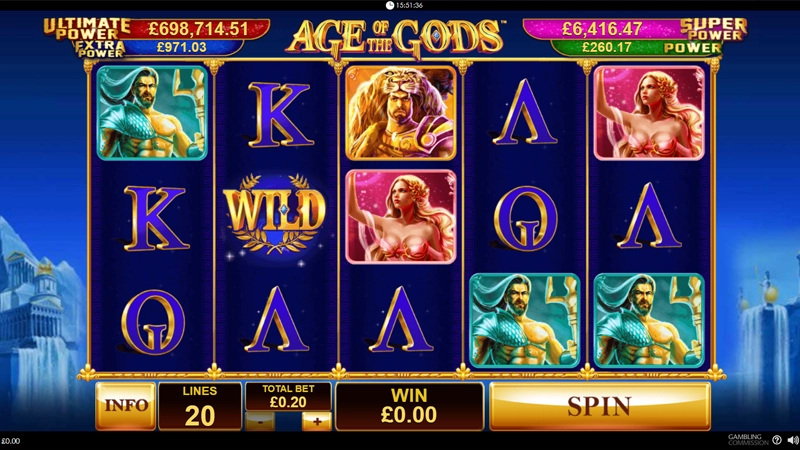 Age Of The Gods Slots Screen