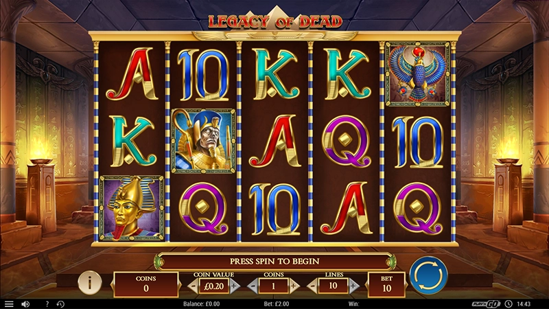 Legacy Of Dead Slots App Screen