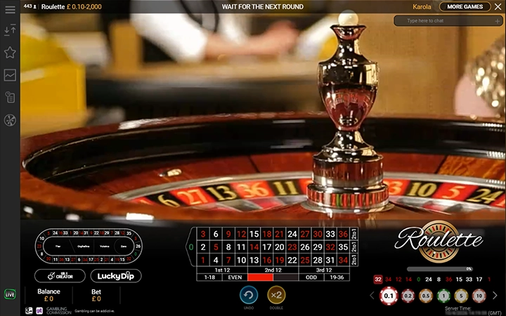 Live Roulette App Screen